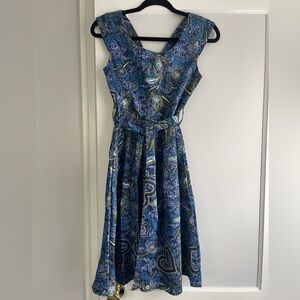 Blue African Print Midi Dress